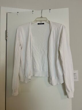 White Women's Open Cardigan Sweater